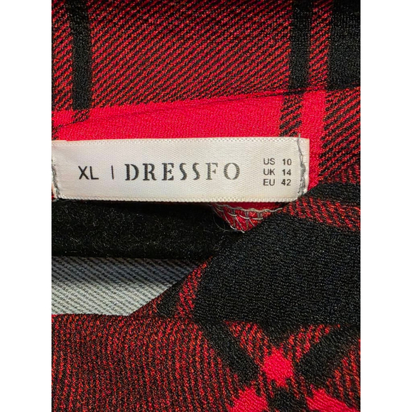 Women's DRESSFO‎ Top Gray & Red Plaid size 10 - Picture 4 of 6